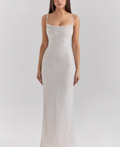 Magnolia Cowl Dress - Pearl Ivory