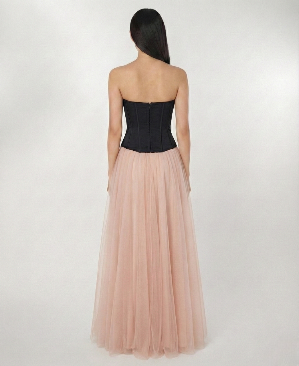 Elara Halter Gown – Blush Noir